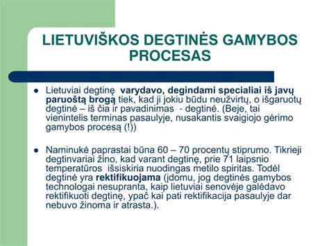 Likerių gamybos procesas