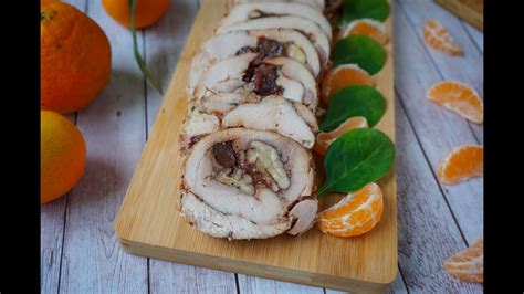 Supjaustytas vištienos vyniotinis su įdaru