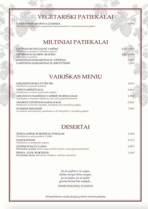 Restorano patiekalų pavyzdžiai
