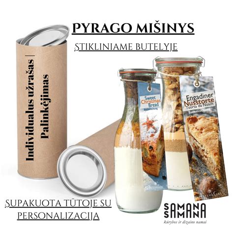 Dovanų rinkinys: pyrago mišinys stiklainyje