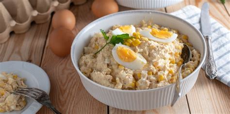 Makaronų salotos su tunu ir kiaušiniais
