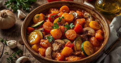 Ingredientai daržovių troškiniui su cukinija ir pievagrybiais
