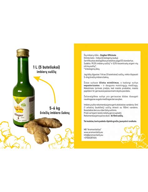 Įvairūs imbiero produktai maisto gamyboje