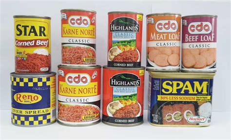 Variety of dishes made with canned meat