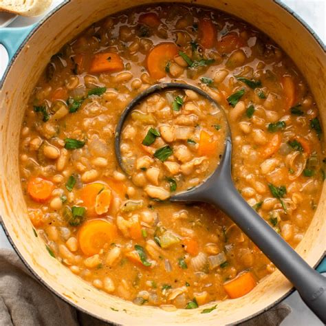 Meat and bean stew in a pot