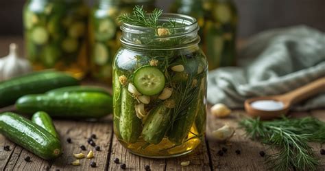 Įvairių marinuotų agurkų stiklainiai