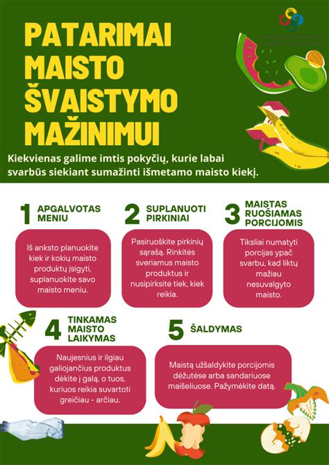Infografika: Maisto švaistymo mažinimo patarimai
