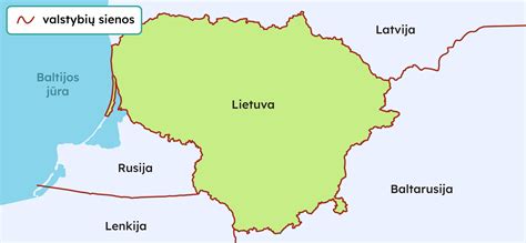Lietuvos geografinė padėtis Europoje ir jos kaimynės