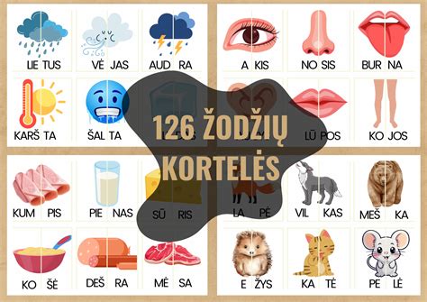 Lietuviškų žodžių kortelės