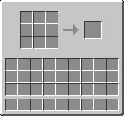 Minecraft crafting table interface