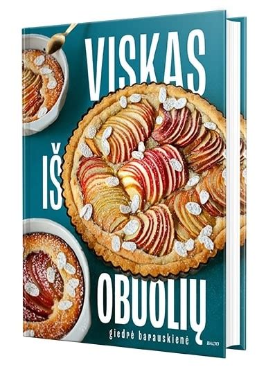 Senovinės kulinarijos knygos iliustracija su obuolių pyragu