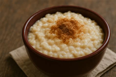 Ryžių pudingo ingredientai