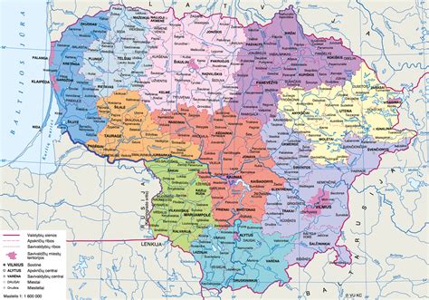 Lietuvos žemėlapis su Šiaulių rajono vietove, kurioje pažymėtas Verbūnų kaimas