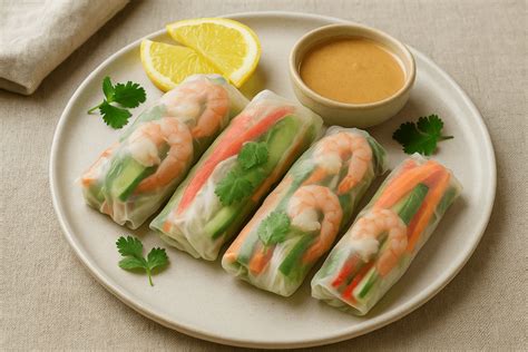 Gaivūs nekepti „Spring Rolls“ su krevetėmis