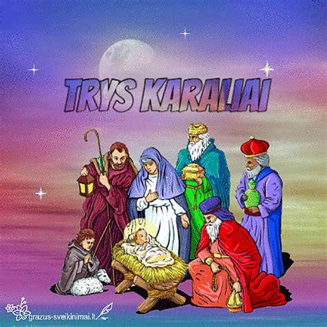 Trys karaliai atneša dovanas kūdikėliui Jėzui