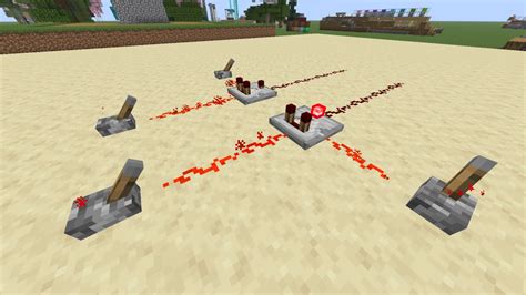 Redstone komparatoriaus įėjimai ir išėjimai