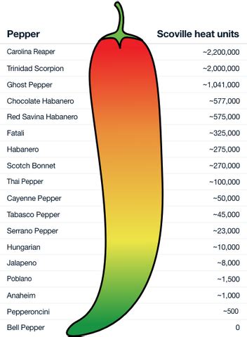 Habanero pipirų Scoville aštrumo skalė
