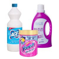 Įvairūs dėmių valikliai ir namų priemonės