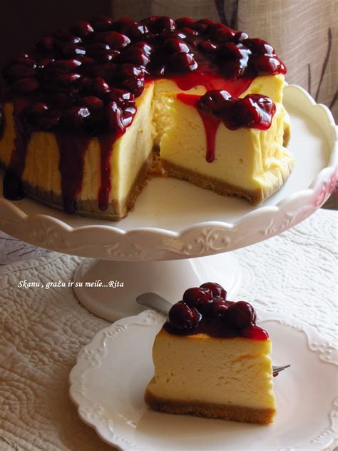 Sūrio tortas su vyšnių užpilu