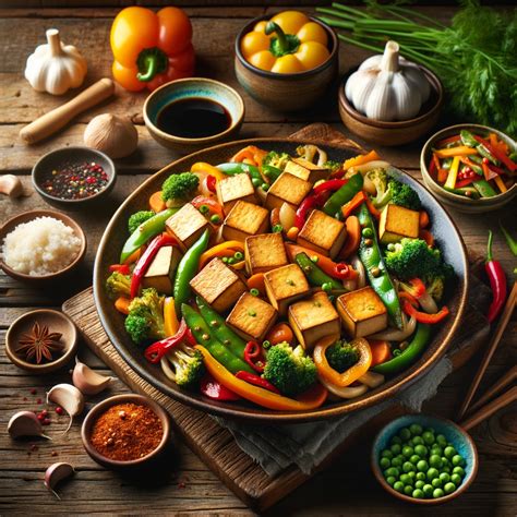 Marinuotas ir keptas tofu su daržovėmis
