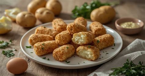 Įvairių padažų asortimentas prie bulvių kroketų