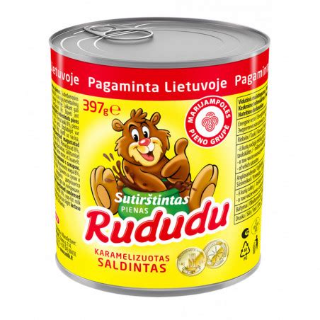 Rududu karamelizuotas sutirštintas pienas skardinėje