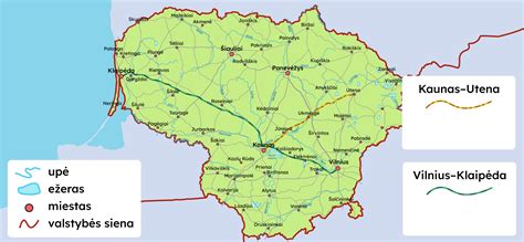 Žemėlapis su populiariausiais maršrutais Marijampolėje