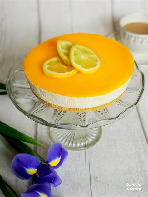 Nekeptas citrininis maskarponės tortas