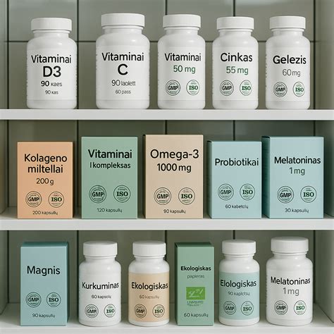 įvairūs kepimo ingredientai ir kokybės ženklai