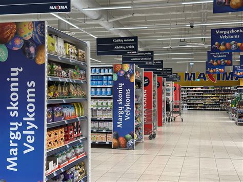 Maxima kulinarijos skyrius su paruoštais patiekalais