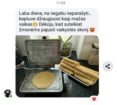 Schematinis vaflinės kepimo procesas
