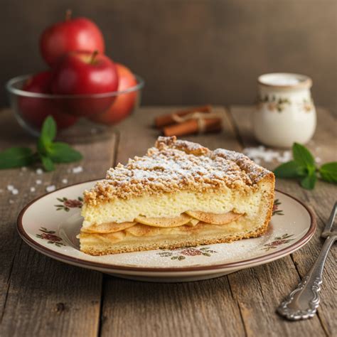 Sudėtinės dalys obuolių pyrago su varške