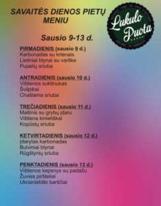 Savaitės pietų meniu planavimo schema