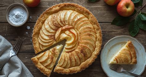 Vaizdas su obuolių pyrago ingredientais