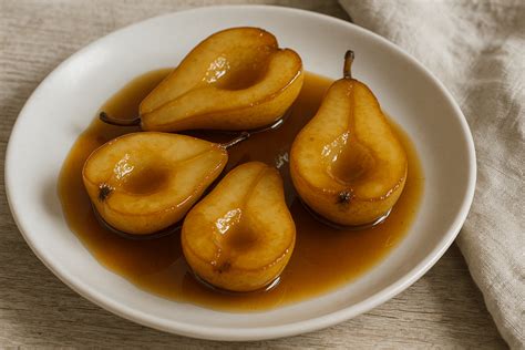 Karamelizuotos kriaušės su ledais